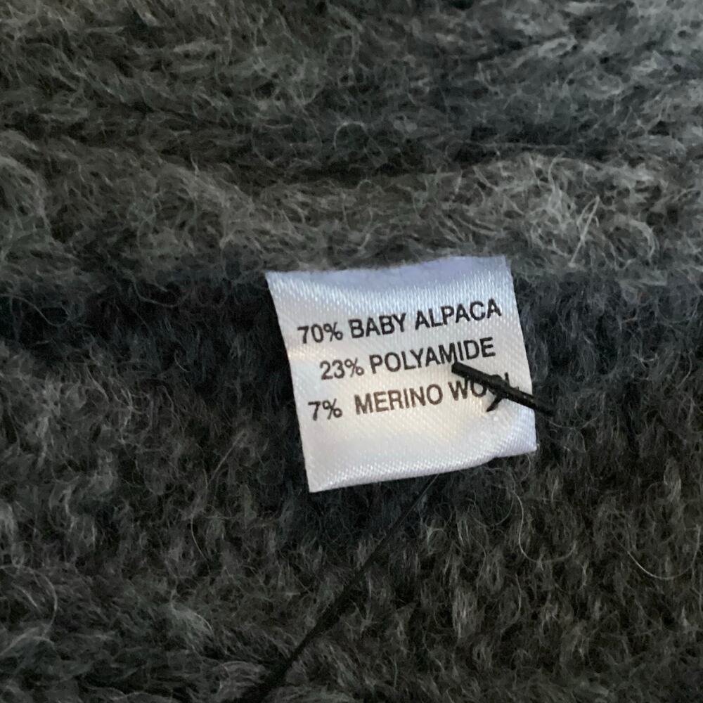 Jarbo Rinnova Charcoal Gray Soft Baby Alpaca Cableknit Tunic Sweater S $548 - Picture 7 of 10